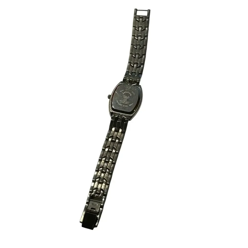 Adrienne Club A Watch Silver Stainless Steel Back Women’s Bling Base Metal Bezel